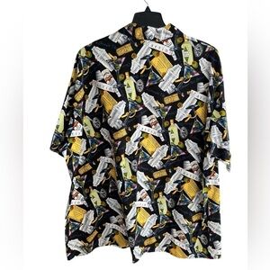 VTG Matt Rider Martini Shirt Men's XXL Button Up Short Sleeve Vodka Made In USA